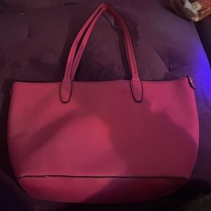 Large pink tote purse
